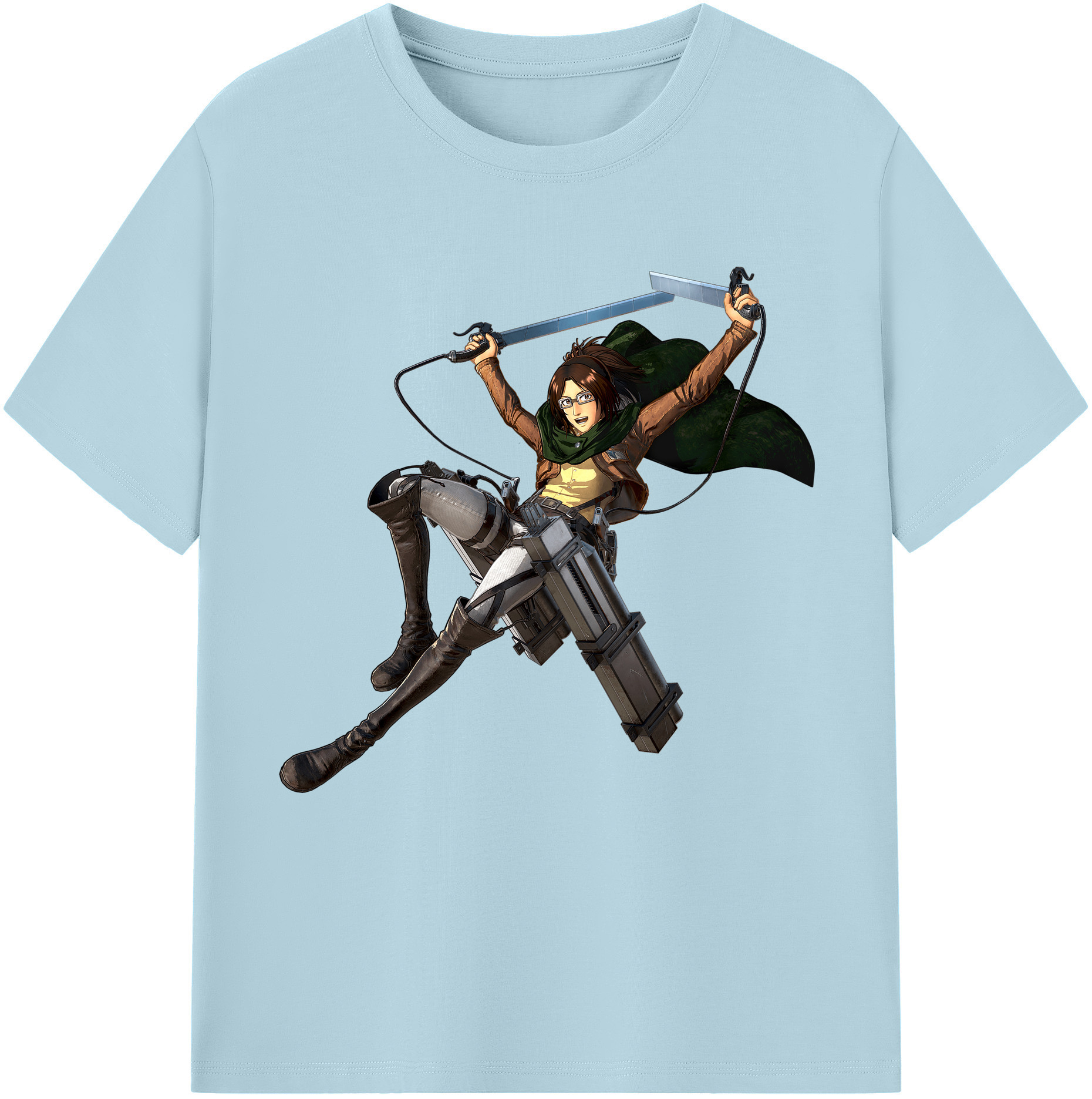 （画像用） 進撃の巨人 ハンジ·ゾエ Attack on Titan Hanji Zoe 綿100％半袖Tシャツ（フロントプリント）